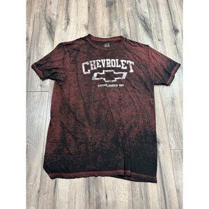 Chevrolet Men's Red and Black Short Sleeve Tee